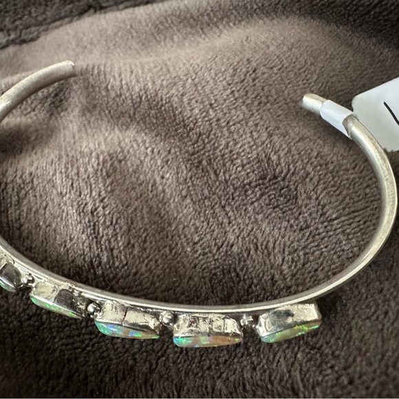 Sterling Silver Opal Cuff Bracelet - Picture 3 of 6